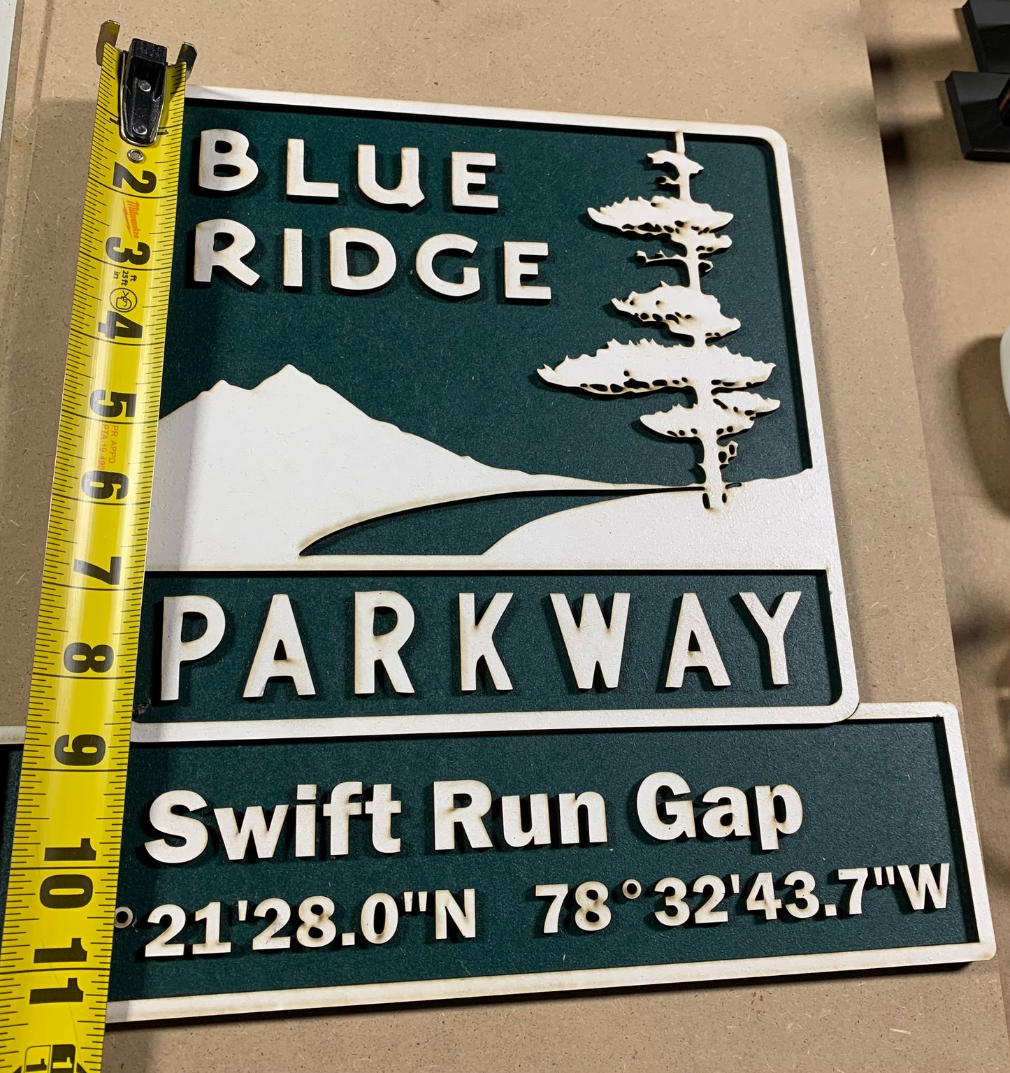 Handmade Blue Ridge Parkway Sign (11.5in x11.5in)