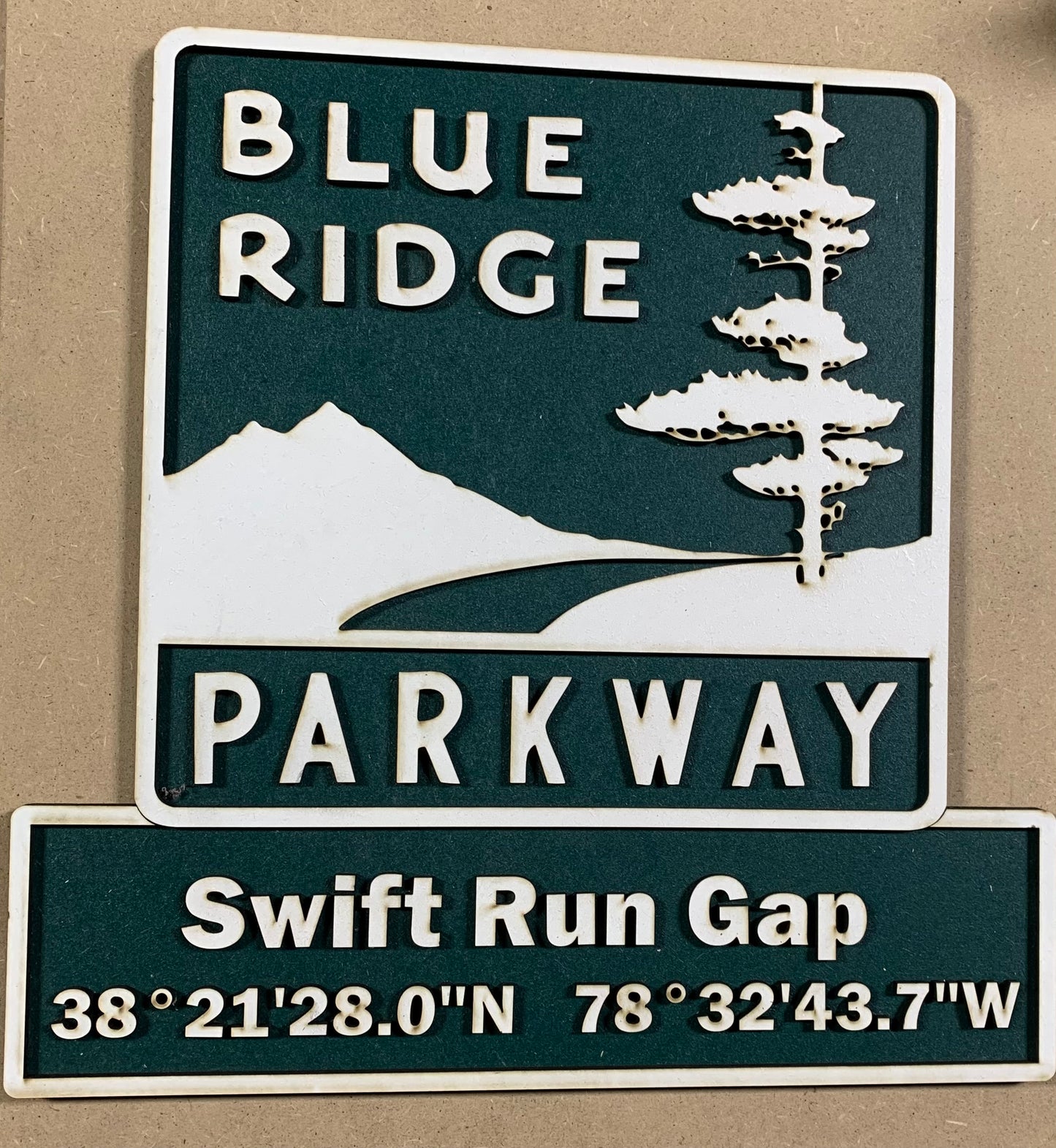 Handmade Blue Ridge Parkway Sign (11.5in x11.5in)