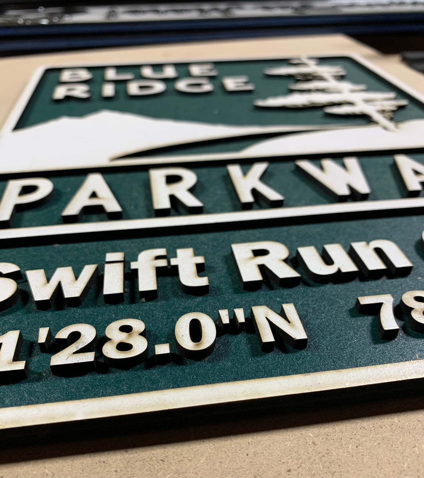 Handmade Blue Ridge Parkway Sign (11.5in x11.5in)