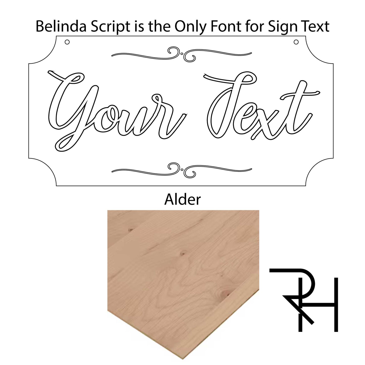 Script Lettering Laser Cut Sign (6 inches tall)