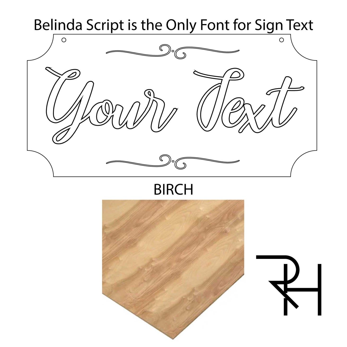 Script Lettering Laser Cut Sign (6 inches tall)