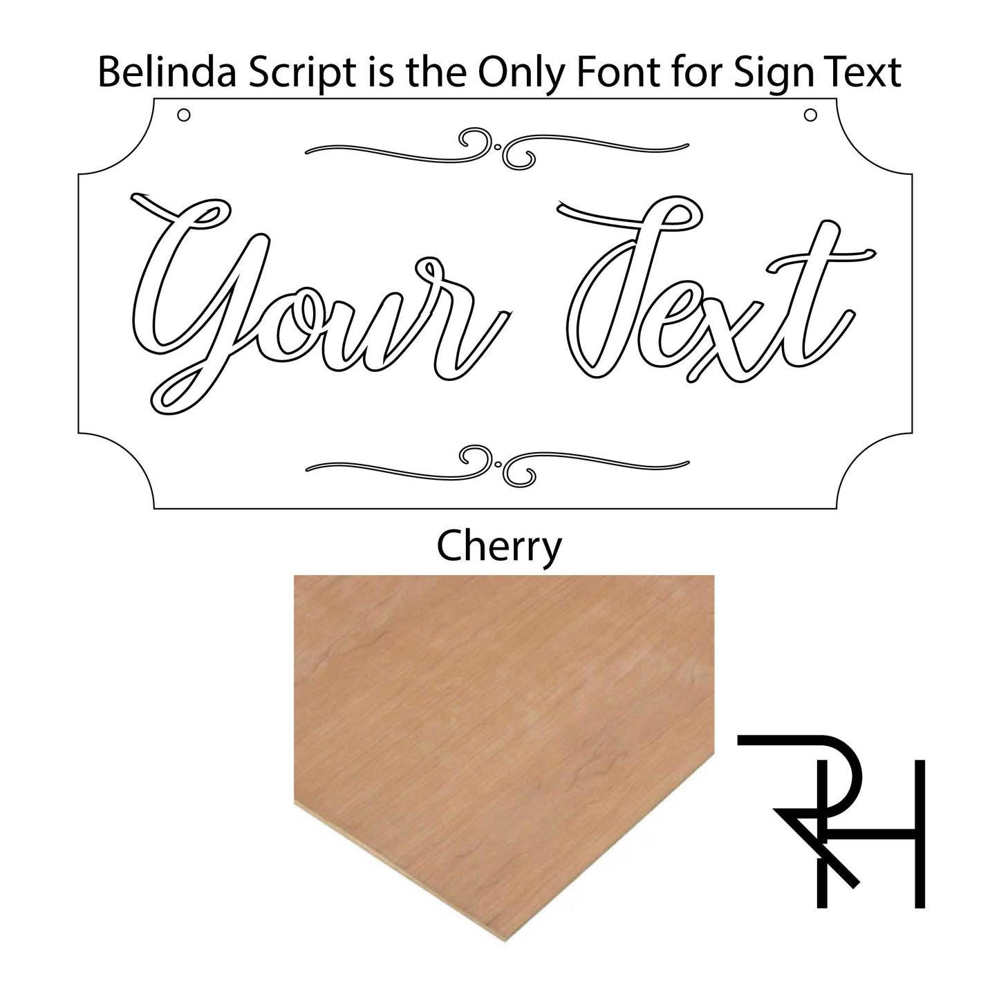 Script Lettering Laser Cut Sign (6 inches tall)