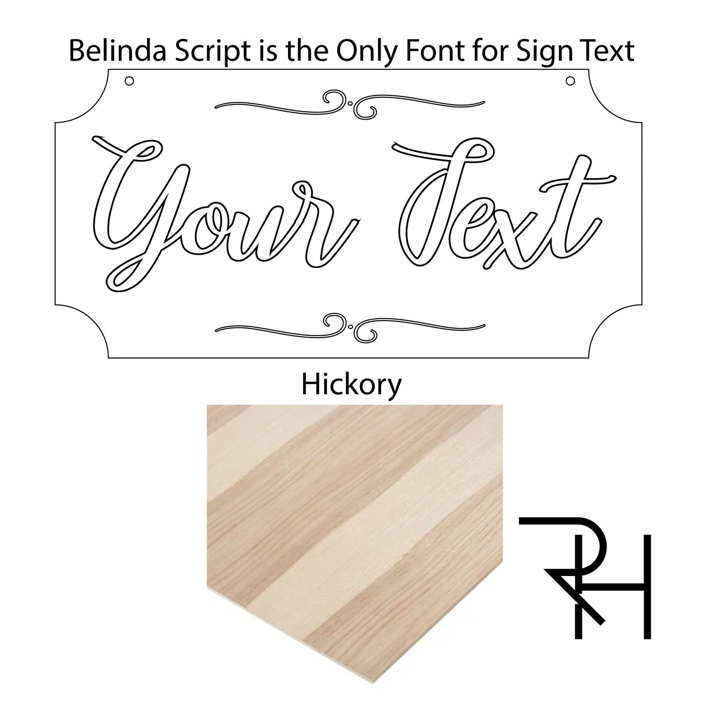 Script Lettering Laser Cut Sign (6 inches tall)