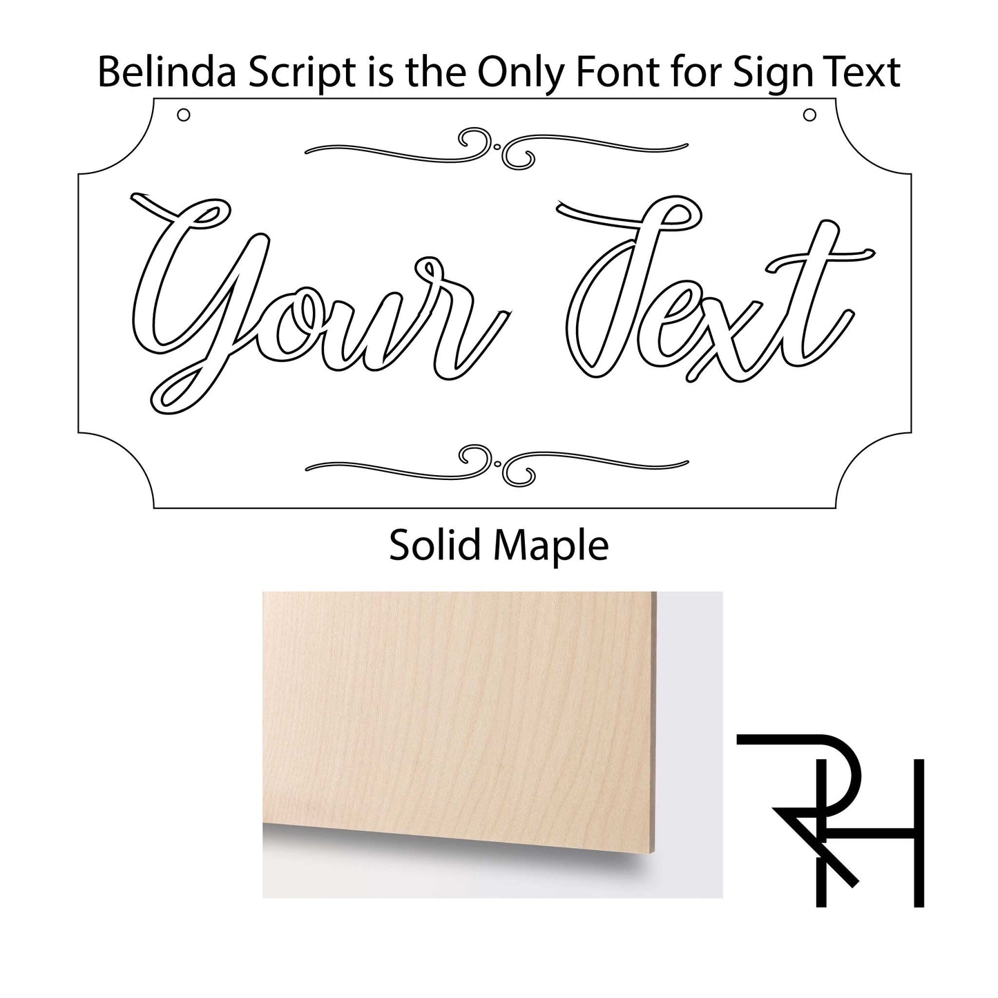 Script Lettering Laser Cut Sign (6 inches tall)