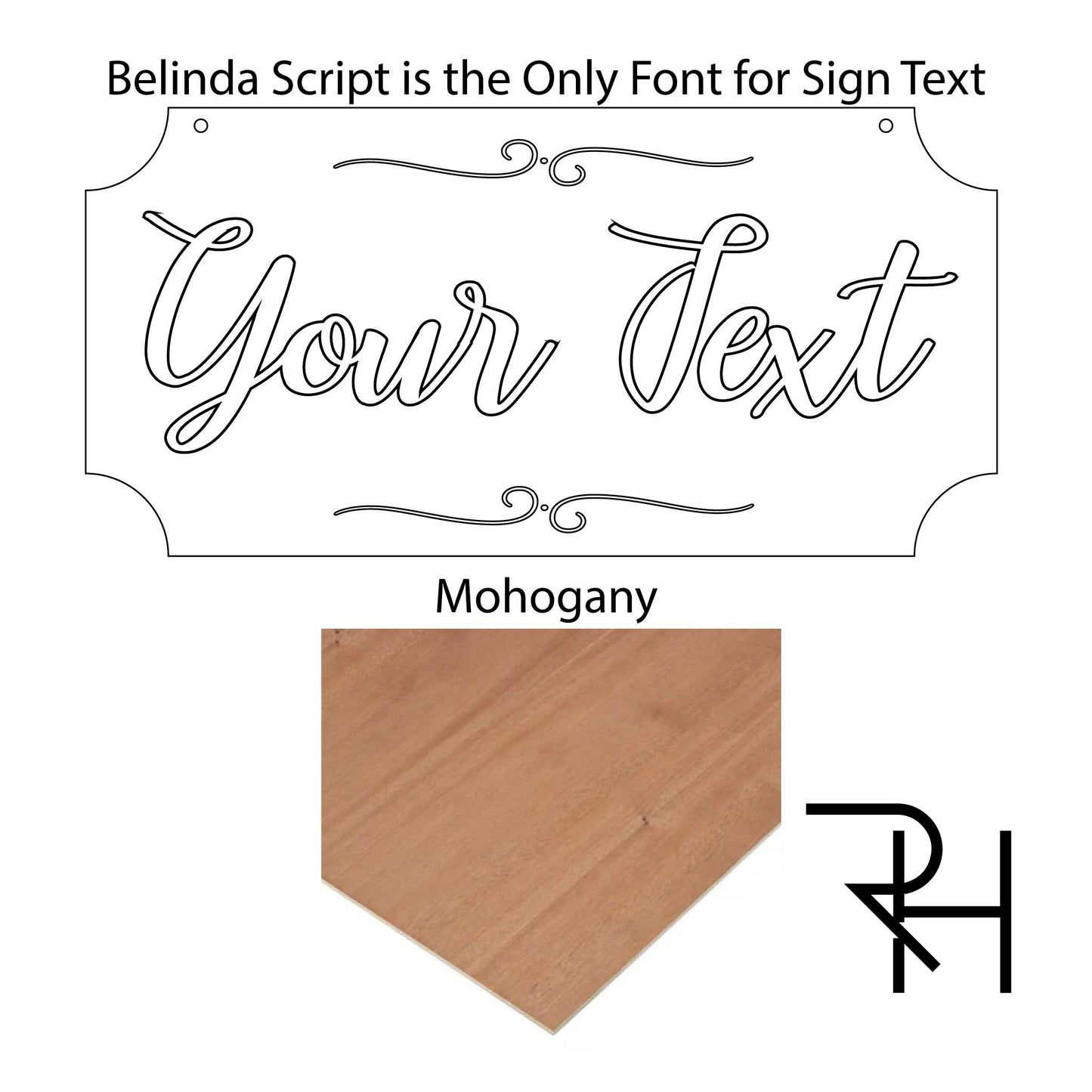 Script Lettering Laser Cut Sign (6 inches tall)