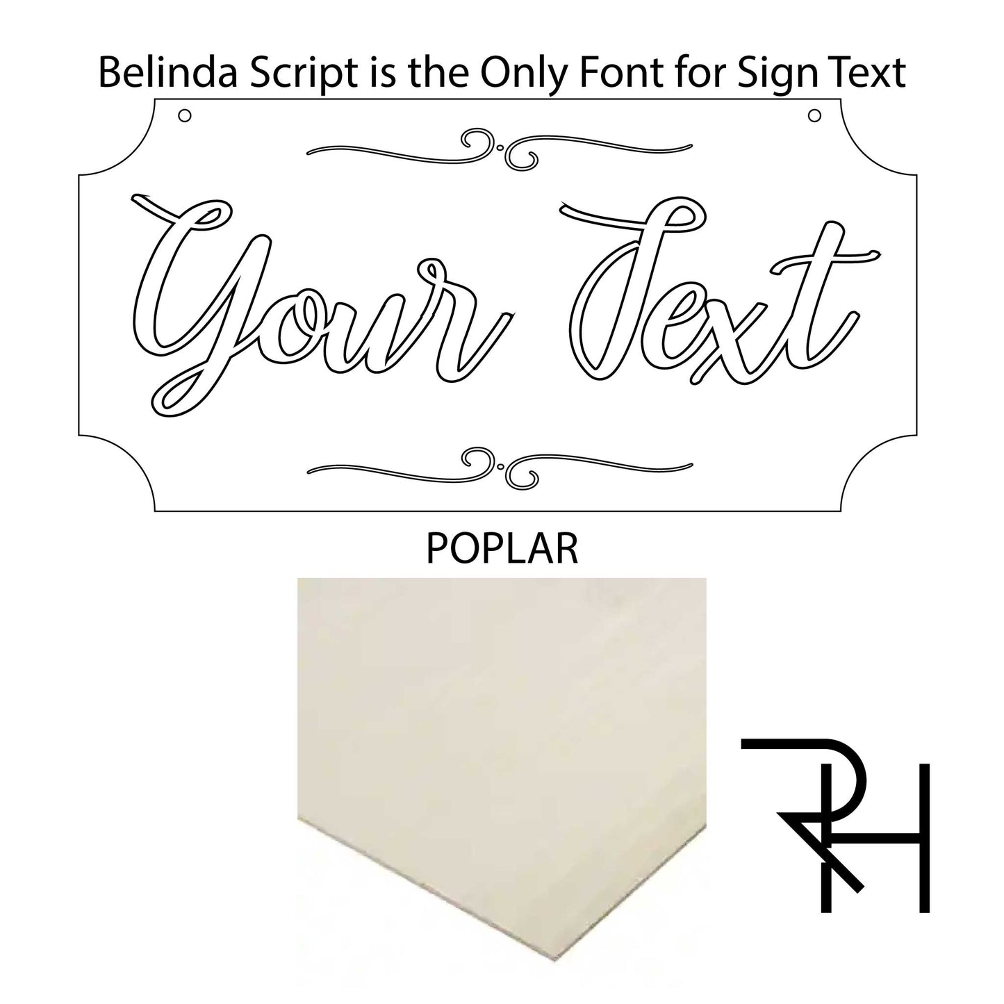 Script Lettering Laser Cut Sign (6 inches tall)