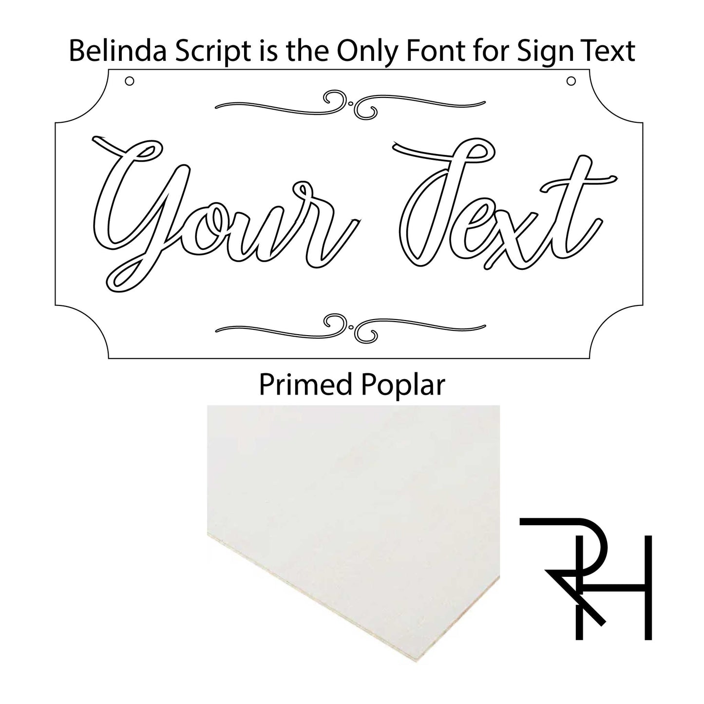 Script Lettering Laser Cut Sign (6 inches tall)