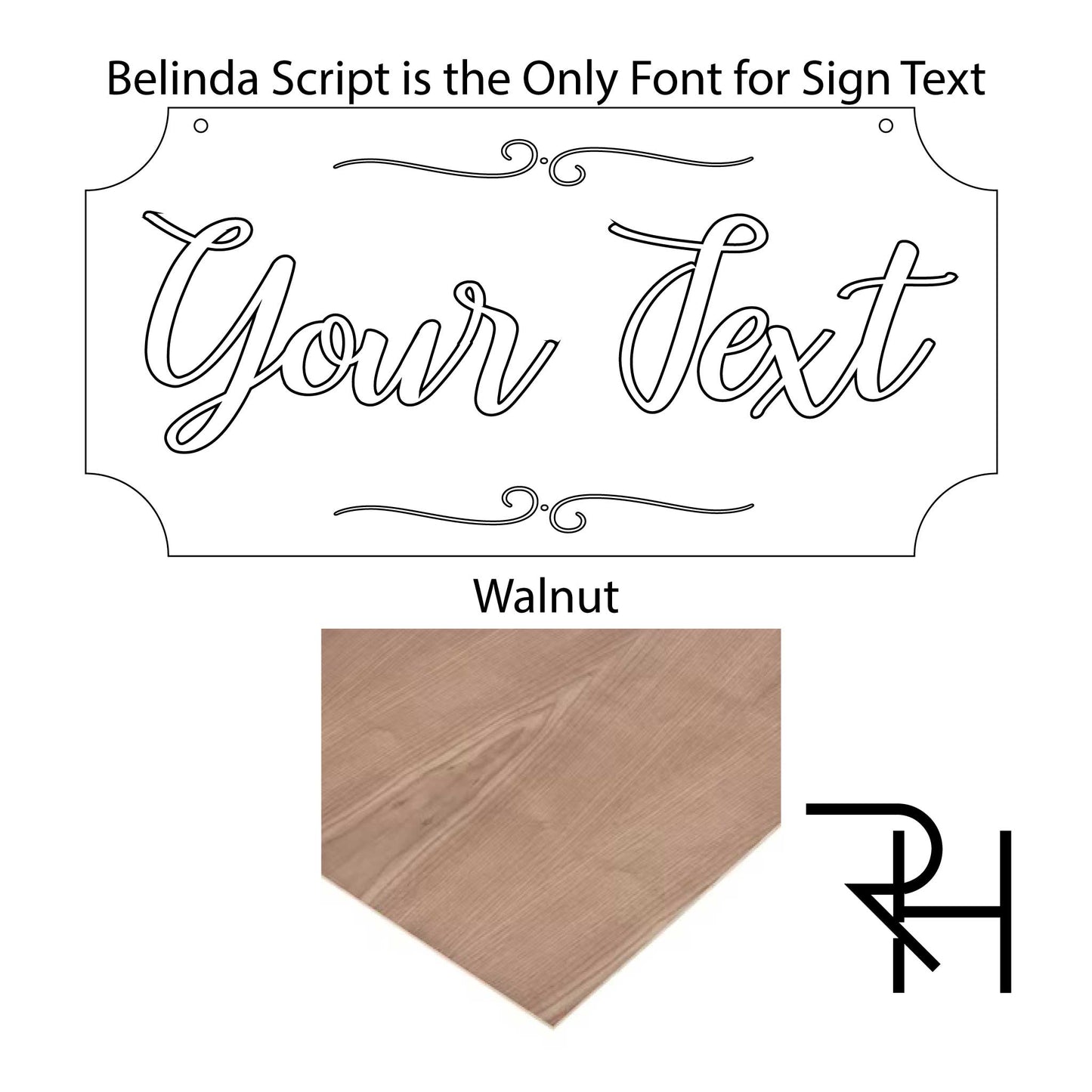 Script Lettering Laser Cut Sign (6 inches tall)