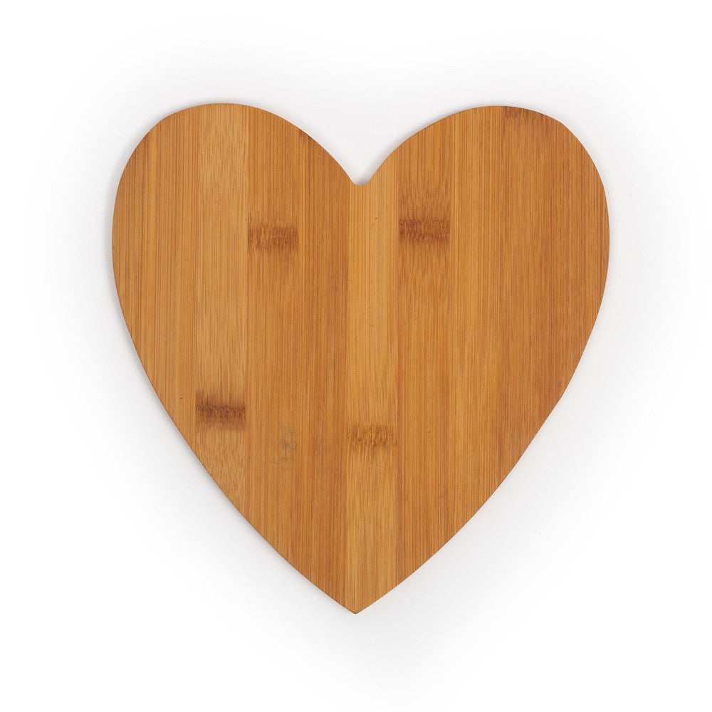 Heart Shaped Bamboo Cutting Board 8.5" x 9" x .35"