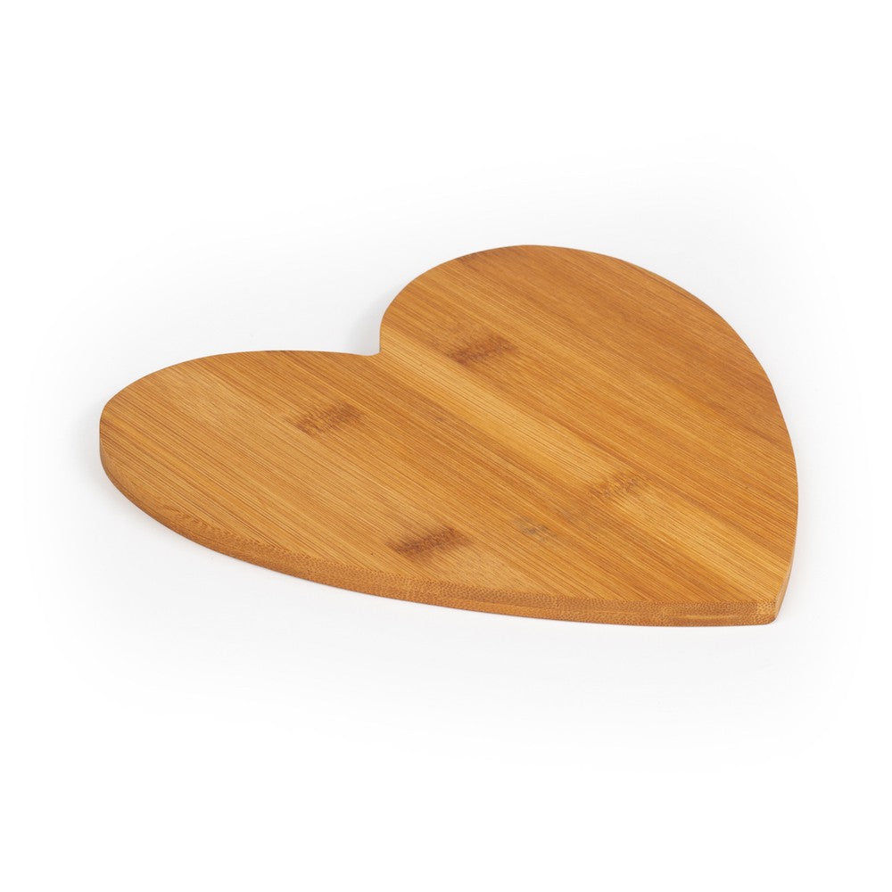 Heart Shaped Bamboo Cutting Board 8.5" x 9" x .35"