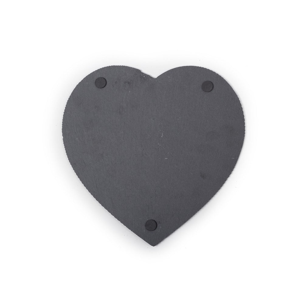 Heart Slate Table Mat 9.84" x 9.84" Back side